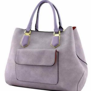 Light Purple Pocket Accent Handbag
